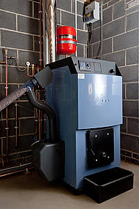 A completed Domestic Pellet Boiler Installation